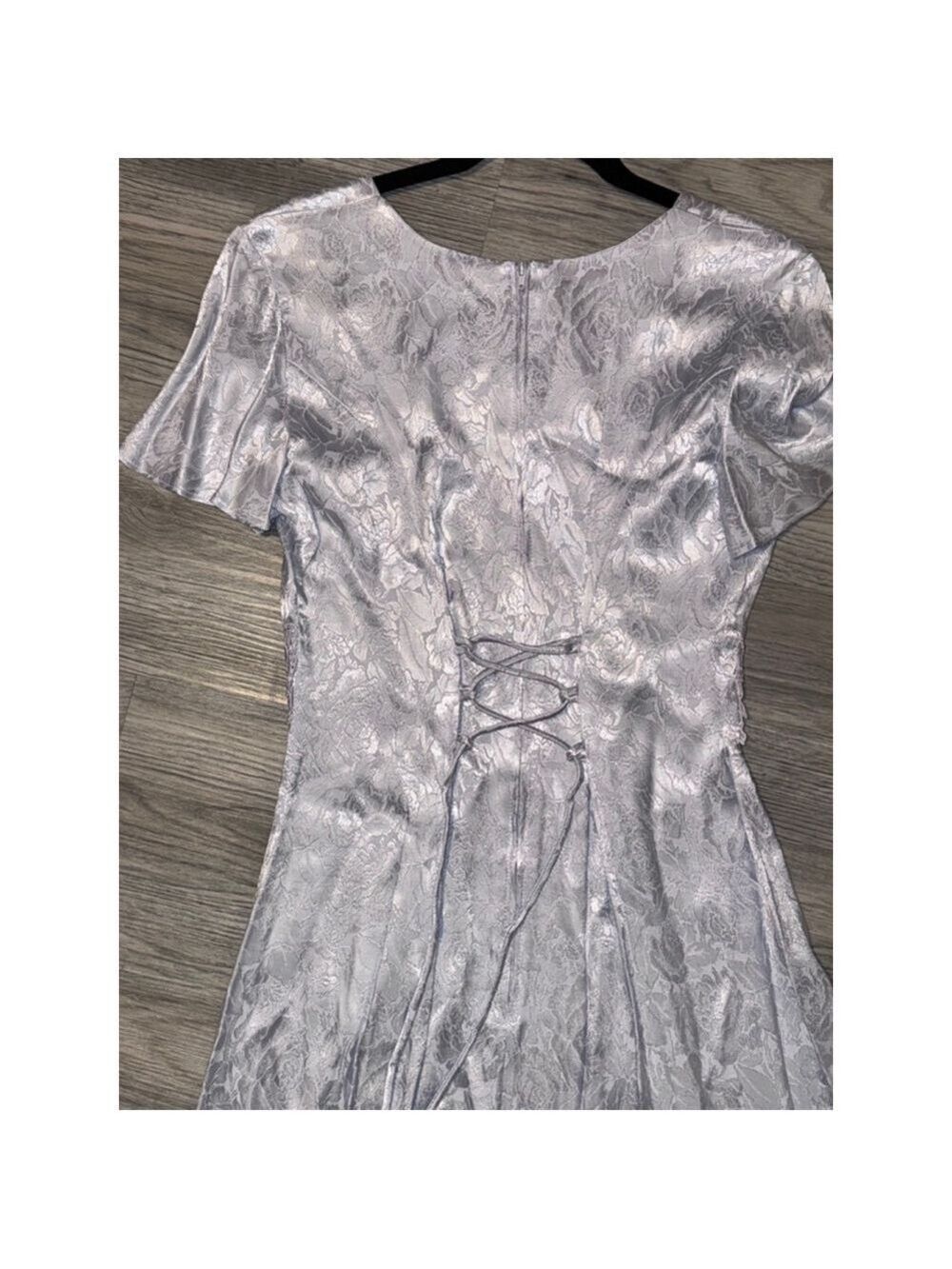 Vintage Ice blue satiny dress. Maxi . The brand is Jodie California USA Sz 6 - Picture 9 of 11